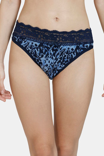 Buy Marks & Spencer Medium Rise Three-Fourth Coverage Hipster Panty - Navy Mix