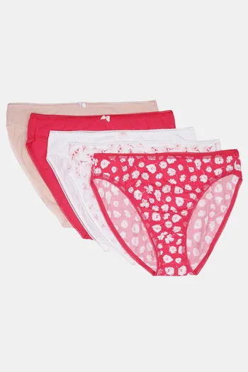 Buy Marks & Spencer Medium Rise Three-Fourth Coverage Hipster Panty (Pack  of 5) - Assorted at Rs.649 online