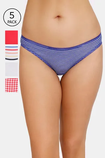 Buy Marks & Spencer Low Rise Full Coverage Bikini Panty (Pack of 5