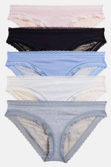 Buy Marks & Spencer Low Rise Full Coverage Bikini Panty (Pack of 5) -  Assorted at Rs.750 online
