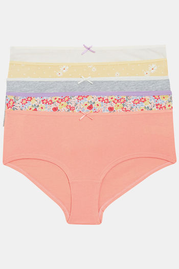 Buy Marks & Spencer Full Coverage Mid Rise Hipster Panty - Peach Mix