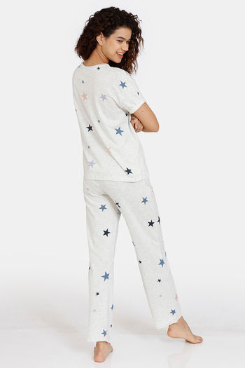 Cotton Rich Star Print Pyjama Set Marks & Spencer Women Clothing Loungewear Pajamas 