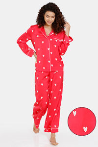 Buy Marks & Spencer Dream Satin Revere Pyjama Set - Lipstick