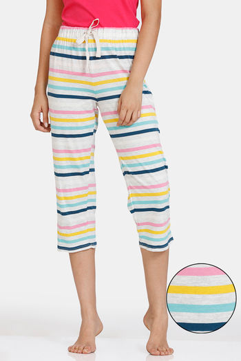 Buy Marks & Spencer Cotton Striped Cropped Pyjama Pant - Multi