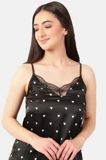 black tight fit and very transparent camisole with open