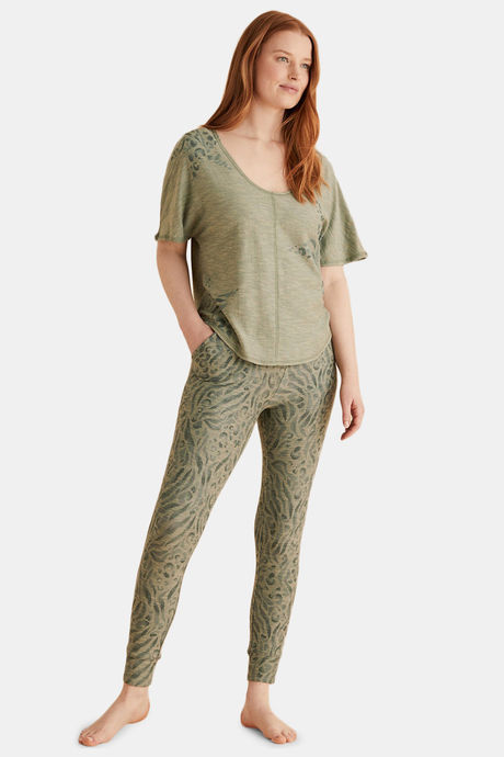Buy Marks & Spencer Cotton Lounge Pants - Green Khaki at Rs.1374 online