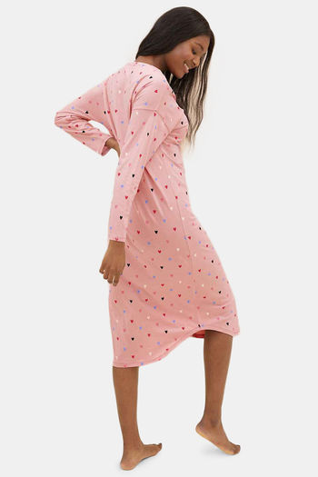 Buy Marks & Spencer Cotton Sleep Nightdress (Pack of 2) - Pink Mix