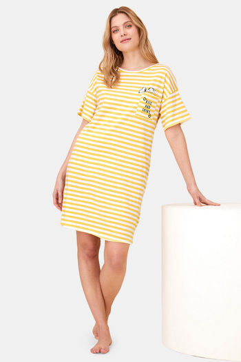 Buy Marks & Spencer Cotton Sleep Nightdress - Yellow Sunshine
