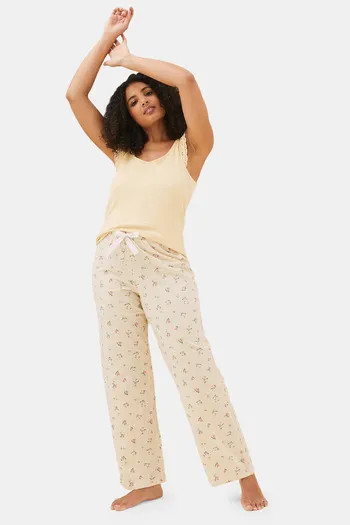 Buy Marks & Spencer Cotton Pyjama - Yellow Mix
