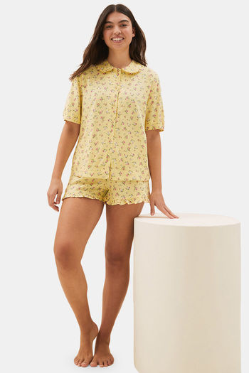 Buy Marks & Spencer Viscose Shorts Set - Yellow Mix