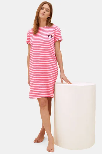Buy Marks & Spencer Cotton Sleep Nightdress - Pink Candy
