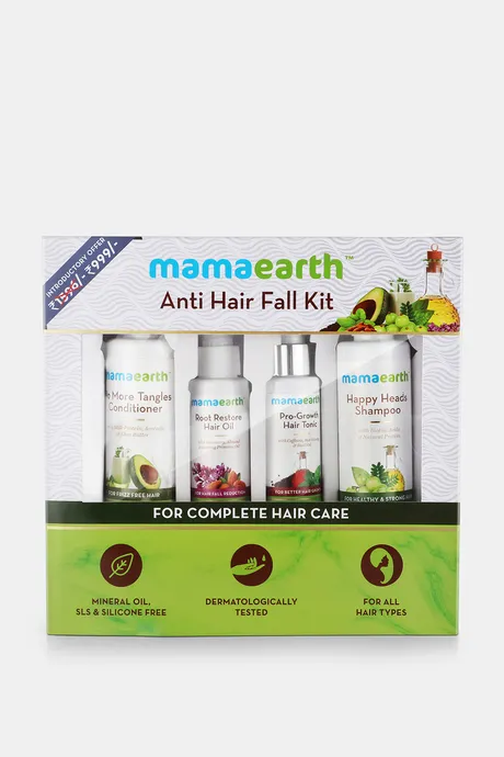 Buy Mamaearth Anti Hair Loss Kit - Oil Shampoo Conditioner & Tonic (Pack of  3 )- White at  online | Health & Hygiene online