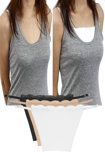 Women Quick Easy Clip-on Lace Mock Camisole Bra Insert Wrapped