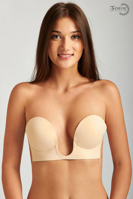Zivame Padded Wired Low Coverage Stick On Bra - Nude