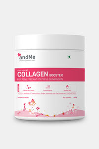 Buy andMe Collagen Booster For Skin, Anti-Aging With 24K Gold Flakes, Pearl Powder,Raspberry (250 G)