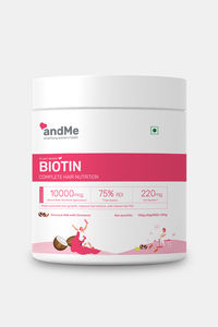 Buy andMe Plant Based Vegan Biotin Powder For Hair Growth With Amino Acids, Omega 3, Dht Blocker (150 G)