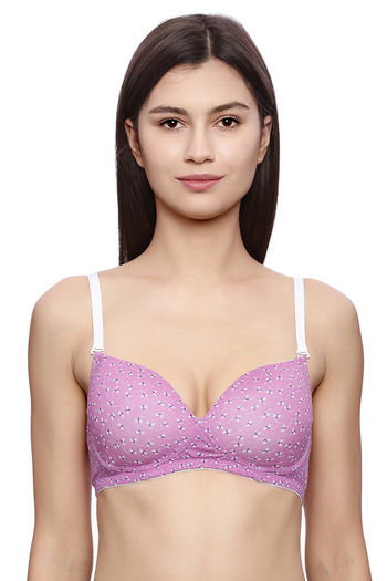 Buy Rosaline by Zivame Pink Under Wired Padded T-Shirt Bra for