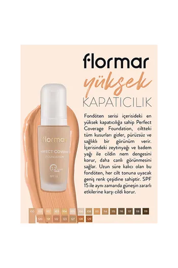 Buy Flormar Perfect Coverage Foundation 100 Light Ivory (30 ml) at