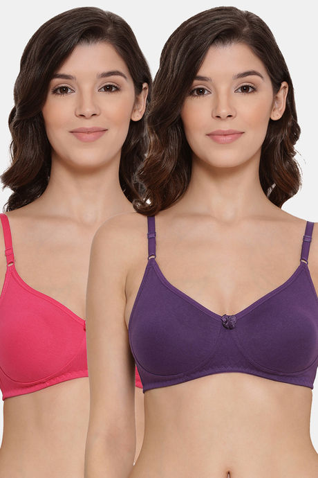 Buy Lyra Single Layered Non-Wired 3/4Th Coverage T-Shirt Bra (Pack of 2) -  Fuschia Violte at Rs.598 online