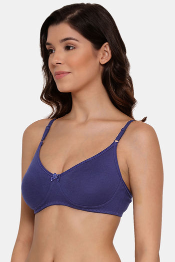 Buy Lyra Single Layered Non-Wired 3/4Th Coverage T-Shirt Bra (Pack of 2) -  Wine Royalblue at Rs.598 online