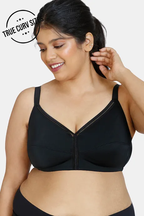 Buy Zivame True Curv Cotton Laminated Non Wired Full Coverage Minimiser Bra  - Black at Rs.972 online