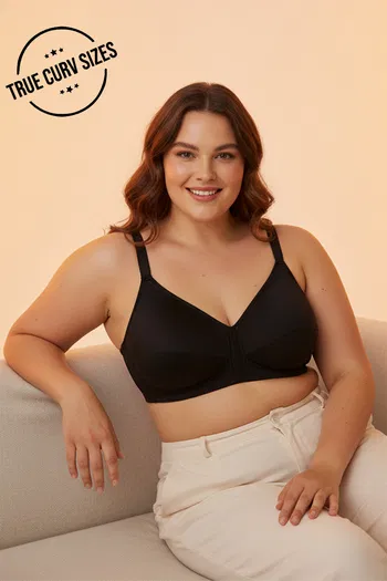 Buy Zivame True Curv Cotton Laminated Non Wired Full Coverage Minimiser Bra - Black