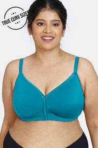 Buy Zivame True Curv Single Layered Non Wired Full Coverage Minimiser Bra - Harbor Blue