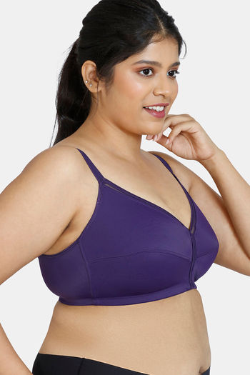 Buy Zivame True Curv Double Layered Non Wired Full Coverage Minimiser Bra -  Elderberry at Rs.822 online
