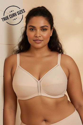 Buy Zivame True Curv Cotton Laminated Non Wired Full Coverage Minimiser Bra - Skin