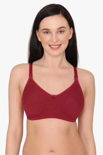 Buy Nejo Double Layered Non-Wired 3/4Th Coverage Maternity Bra - Red