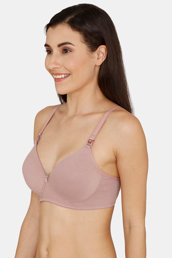 Buy Zivame Maternity Double Layered Non Wired 3/4th Coverage Nursing Bra -  Muskmelon Online