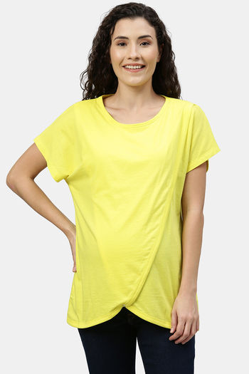 Buy Nejo Anti Microbial Cotton Maternity Top - Yellow