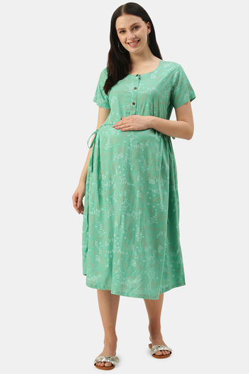 Buy Nejo Bamboo Cotton Maternity Loungewear Top - Mint