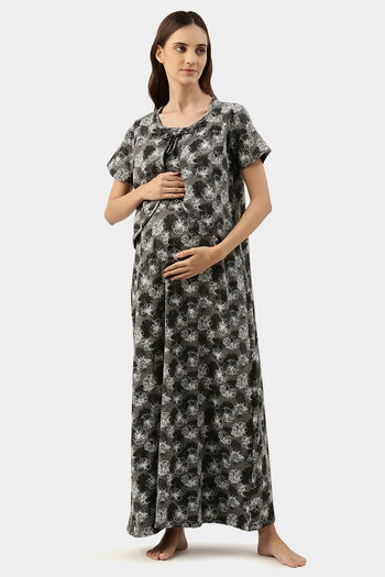 Nightwear Black Maternity Maxi Hatch Ricky Slip Maxi Dress Women's