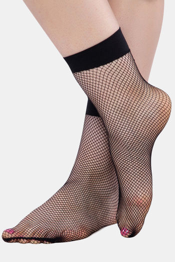 Buy Next2Skin Fishnet Socks (Pair Of 3) Black at online