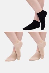 Buy Next2Skin Low Ankle Socks (Pack Of 3 ) - Skin Black