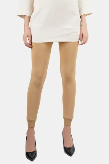 Buy NEXT2SKIN Maroon Women's Warm Tights Fleece Leggings for