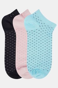 Buy N2S NEXT2SKIN Women's Low Ankle Length Dotted Lines Cotton Socks (Pack of 3) - Assorted