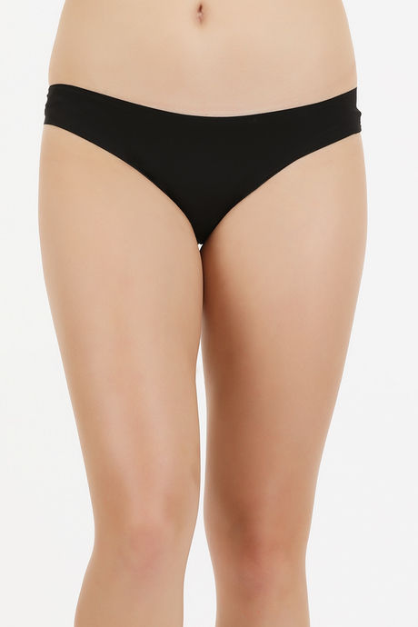 Laser-cut hipster briefs in black