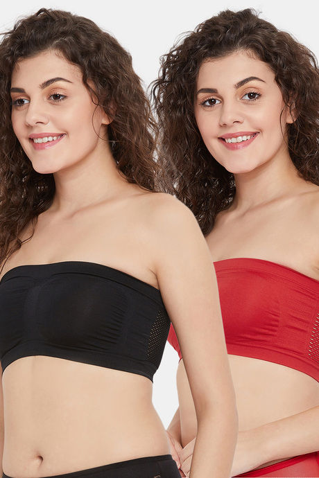 Secrets By ZeroKaata Double Layered Non Wired Full Coverage Tube Bra (Pack of 2) - Multicolor