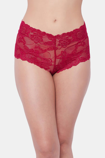 Buy Secrets By Zerokaata Medium Rise Three-Fourth Coverage Hipster Panty - Pink