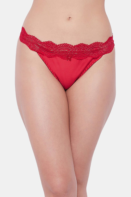 Buy Secrets Medium Rise Zero Coverage Thong - Red at Rs.330 online