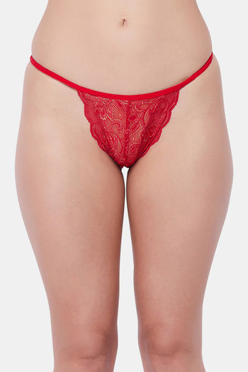 Buy Secrets Medium Rise Zero Coverage Thong - Red