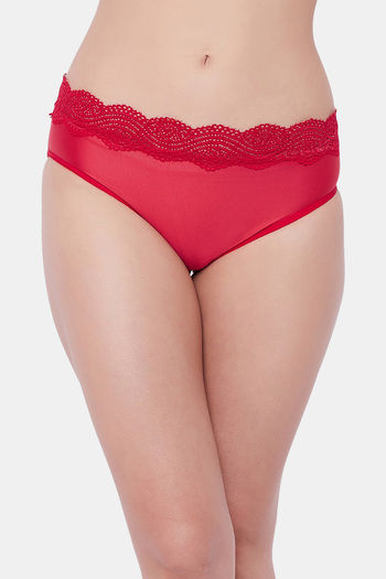 Buy Secrets By Zerokaata Medium Rise Full Coverage Hipster Panty - Red