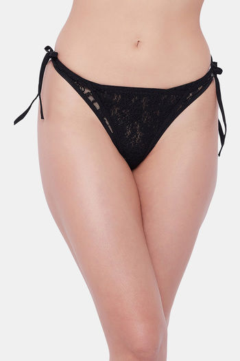 Buy Secrets Low Rise Zero Coverage Thong Black at Rs.282 online