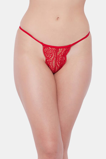 Buy Secrets Medium Rise Zero Coverage Thong - Red