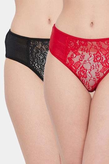 Buy Black & Red Panties for Women by Zerokaata Online