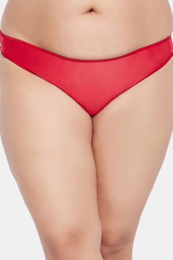 Buy Secrets By ZeroKaata Medium Rise Zero Coverage Bikini Panty - Red