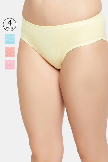 Buy Secrets By ZeroKaata Medium Rise Half Coverage Bikini Panty (Pack of 4) - Assorted