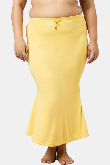 Buy Secrets Cut & Sew Flared Saree Shapewear - Yellow